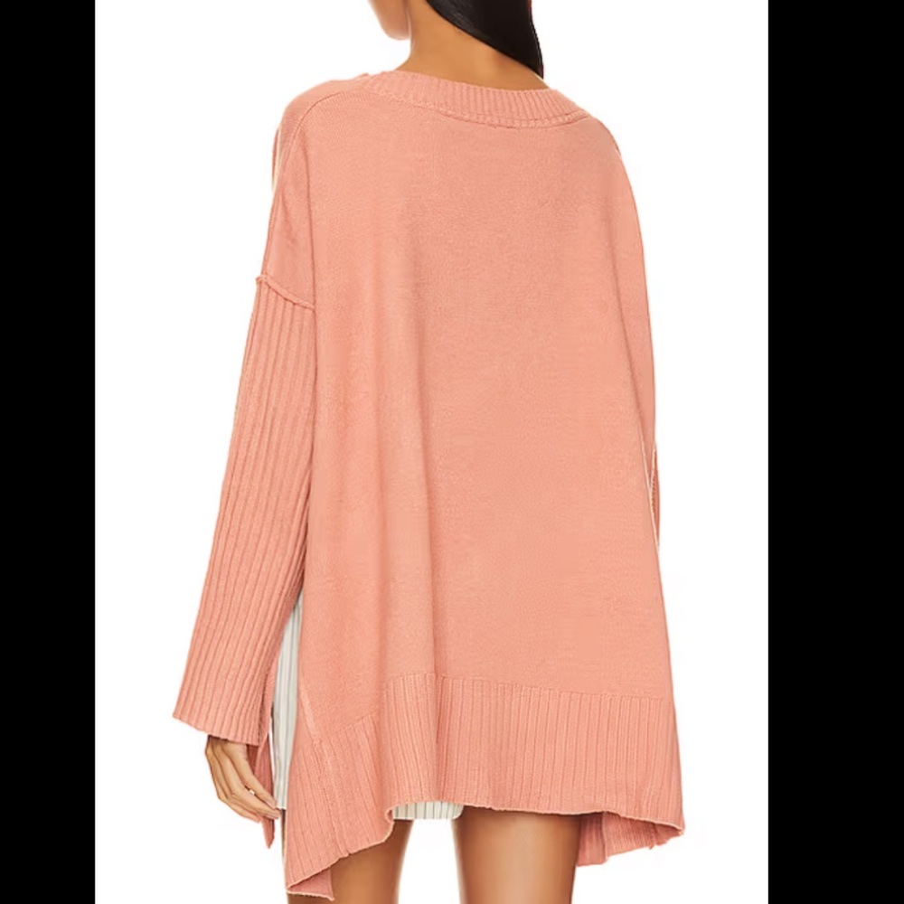 NWT: Free People Pink V-Neck Sweater - Picture 5 of 10